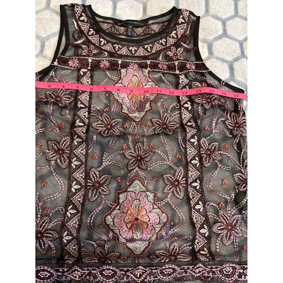 White House Black Market Sheer Embroidered Mesh Top Y2K Fairycore Romantic Goth - Picture 9 of 10